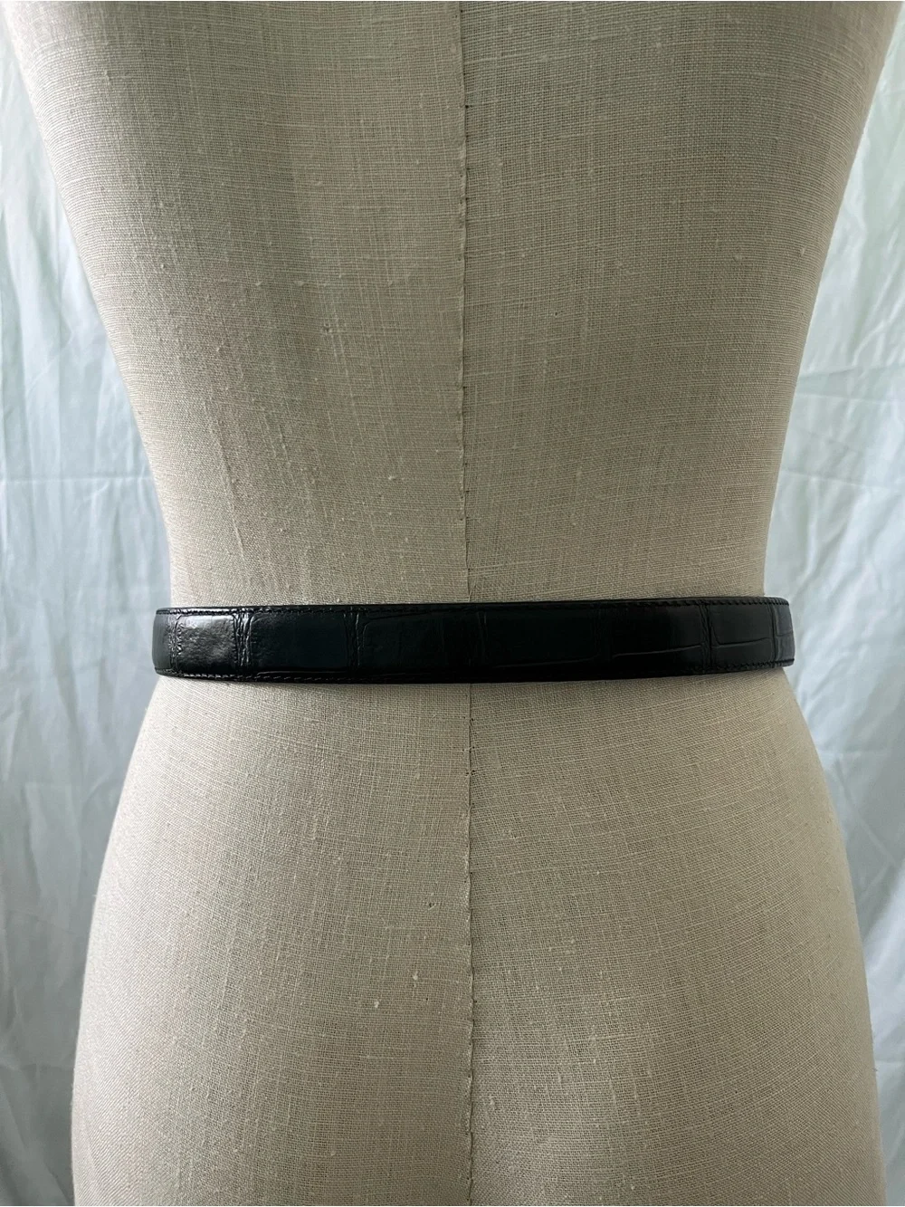 BRIGHTON Western Style Black Embossed Leather Belt Silver Tone Buckle Size Small